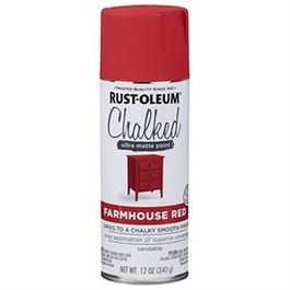 Chalked 1-Coat Spray Paint, Ultra Matte Farmhouse Red, 12-oz.