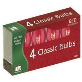 Christmas Lights Replacement Bulb, C9, Red Transparent, 4-Pk.