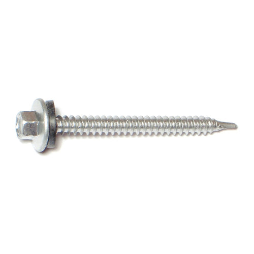 Midwest Fastener Silver Ruspert Coated Steel Hex Washer Head Pole Barn Self-Drilling Screws