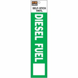 Self-Adhesive Diesel Fuel Safety Sign, Vinyl, 2 x 8-In.