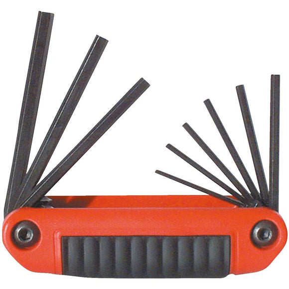 Eklind Medium Handle Ergo-Fold Hex Key Set, 9-Piece