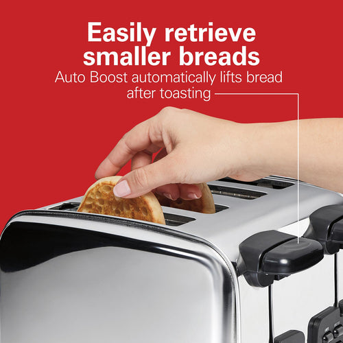 Hamilton Beach Classic 4 Slice Toaster with Sure-Toast Technology, Stainless Steel