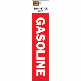 Self-Adhesive Gasoline Fuel Safety Sign, Vinyl, 2 x 8-In.