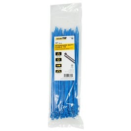 Standard Duty Cable Tie, Blue, 11-In., 100-Pk.