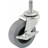 TPR Caster With Brake, Threaded Stem, 2-In.