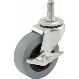 TPR Caster With Brake, Threaded Stem, 2-In.