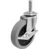 TPR Threaded-Stem Caster With Brake, 3-In.