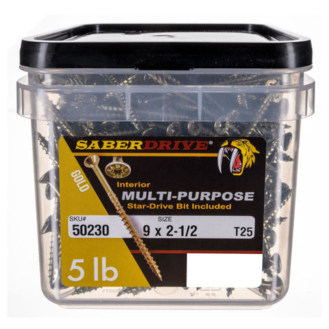 Monster Fastener Star Drive Yellow Zinc SaberDrive® Multi-Purpose Interior Screws