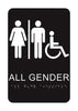 Hy-Ko DB-22 All Gender Restroom Braille Sign White/Black 6 x 9