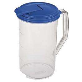 Beverage Pitcher, Round, BPA-Free Plastic, 2-Qts.