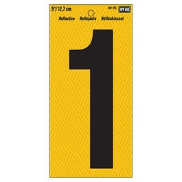 Address Number, Reflective Yellow & Black, 5-In., 1