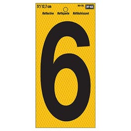 Address Number, Reflective Yellow & Black, 5-In., 