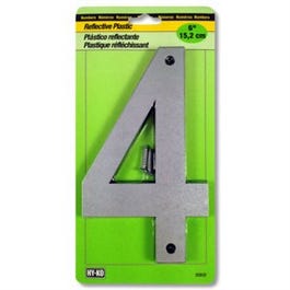 Address Number, Reflective Plastic, 6-In., 4