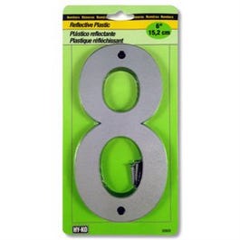 Address Number, Reflective Plastic, 6-In., 