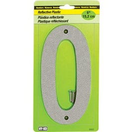 Address Number, Reflective Plastic, 6-In., 