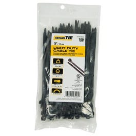 Light Duty Cable Tie, UV Black, 5-In., 100-Pk.