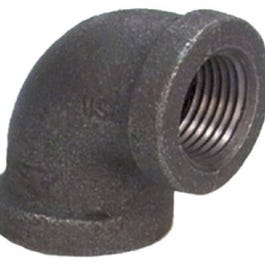 Pipe Fitting, Reducing Elbow, 90-Degree, Black, 3/4 x 1/2-In.