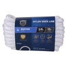 Dock Line, Double Diamond Braided, White, 3/8-In. x 15-Ft.