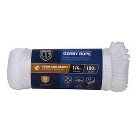 Polypropylene Rope, Braided, Smooth, White, 1/4-In. x 100-Ft.