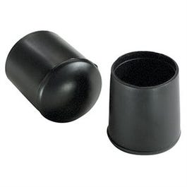 Furniture Leg Tip, Black Vinyl, 1/2-In., 4-Pk.