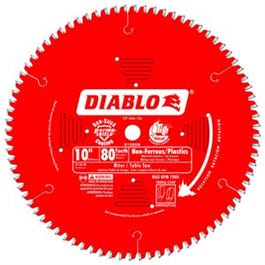 Circular Saw Blade, Non-Ferrous Plastic, 10-In. x 80T