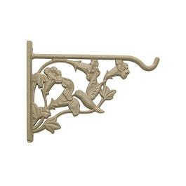 Hanging Plant Bracket, Sand, Hummingbird, Aluminum, 8-In.