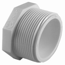 Pipe Thread Plug, Male, White, 1.5-In.