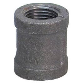 Pipe Fitting, Malleable Coupling, Right Hand, Black, 1-1/2-In.