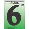 Address Numbers, 6, Black Plastic, Screw-In., 6-In.