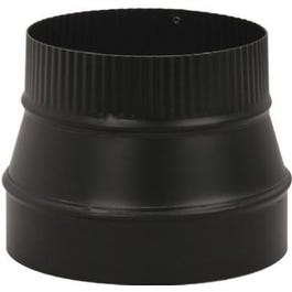 Black Stove Pipe Reducer, Small End Crimp, 24-Ga., 7 x 6-In.