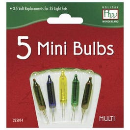 Christmas Lights Replacement Bulb, For 35, 70 & 140-Light Sets, Multi-Color, 3.5-4V X/B, 5-Pk.