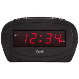 Alarm Clock, Black,  0.6-In. Red LED Display