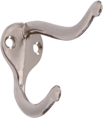 SATIN NICKEL COAT/HAT HOOK