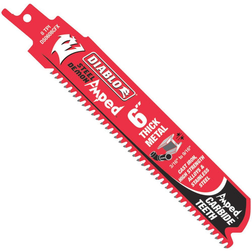 Diablo Steel Demon AMPED 6 In. 8 TPI Thick Metal Demolition Reciprocating Saw Blade